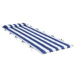 vidaXL Coussin de chaise longue rayures bleues/blanches 180x60x4 cm
