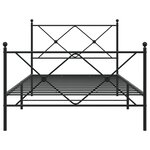 vidaXL Cadre de lit métal sans matelas avec pied de lit noir 100x190cm