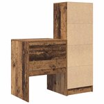 vidaXL Bureau avec tiroir avec étagère avec stockage 2 Pièces Bois ancien