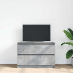 vidaXL Meuble TV gris béton 80x35x54 cm bois d'ingénierie