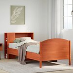 vidaXL Lit bibliothèque sans matelas cire marron 100x200 cm pin massif