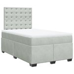 vidaXL Sommier à lattes de lit et matelas gris clair 120x190cm velours