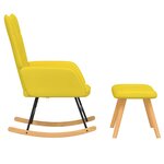 vidaXL Chaise à bascule avec tabouret Jaune moutarde Tissu