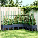 vidaXL Jardinière avec treillis bleu gris 200x160x142 5 cm PP