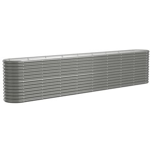 vidaXL Lit surélevé de jardin Acier enduit de poudre 332x40x68 cm gris