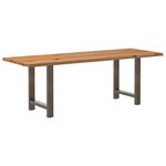 vidaXL Table à manger et bord naturel bois massif chêne rectangulaire