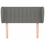 vidaXL Tête de lit avec oreilles Gris foncé 83x23x78/88 cm Tissu