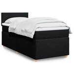 vidaXL Sommier à lattes de lit et matelas Noir 80x200 cm Tissu