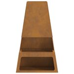brasero vidaXL avec rangement pour bûches 60x35x100 cm en acier Weathering