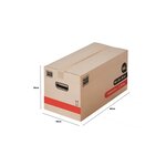 Pack and Move - Lot 10 Cartons Déménagement Premium - 60 X 30 X 30 - Extrême Résistance 25KG - Réutilisable - Poignées Renforcées - 1 Adhésif Offert
