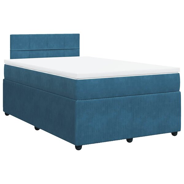 vidaXL Sommier à lattes de lit et matelas bleu 120x200 cm velours