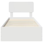 vidaXL Cadre de lit avec tiroir Blanc 90 x 200 cm Bois d'ingénierie