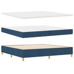 vidaXL Lit à ressorts avec matelas Bleu 200 x 200 cm tissu