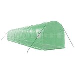 vidaXL Serre avec cadre en acier vert 24 m² 12x2x2 m