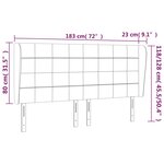 vidaXL Tête de lit avec oreilles Rose 183x23x118/128 cm Velours