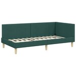 vidaXL Cadre de lit d'angle Vert foncé 80 cm x 200 cm tissu