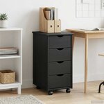 vidaXL Cabinet roulant 34 x 39 x 65 5 cm Bois de Pin Massif Gris