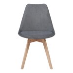 Lot de 4 chaises de salle à manger 82 x 49 x 54 cm moderne design robuste velours côtelé gris 03_0009825