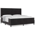 Lit Box Spring vidaXL avec Matelas Noir 200x200 cm en Velours
