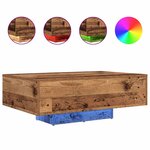 Table basse vidaXL avec lumières LED en bois ancien 85x55x31 cm