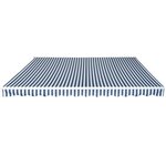 vidaXL Auvent pliable manuel 450 cm Bleu/blanc