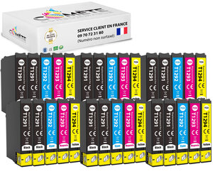 T1295 - 30 cartouches compatibles epson t1295 pomme (t1291 t1292 t1293 t1294) - 12 noir + 6 cyan + 6 magenta + 6 jaune