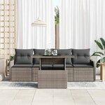vidaXL Ensemble de canapé de jardin 5 Pièces Gris Poly Rattan