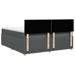vidaXL Sommier à lattes de lit avec matelas Gris foncé 200x200cm Tissu