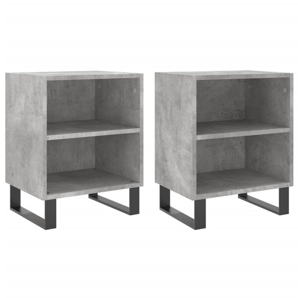 vidaXL Tables de chevet 2 Pièces gris béton 40x30x50 cm bois d'ingénierie