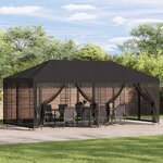 vidaXL Gazebo avec murs latéraux 6 x 3 m Anthracite Polyester et Acier