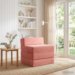 vidaXL Canapé-lit pliable Rose 200 x 70 x 15 cm Velours