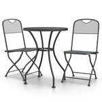 vidaXL Ensemble à manger de jardin 3 Pièces Maille Métal Anthracite