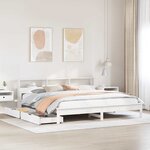 vidaXL Lit bibliothèque sans matelas blanc 180x200 cm bois pin massif