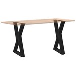 vidaXL Pieds de table à manger 2 pièces Noir 60 x (72-73 3) cm Acier