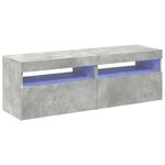 vidaXL Meubles TV avec lumières LED 2 Pièces gris béton 60x35x40 cm