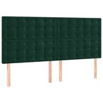 vidaXL Tête de lit Vert foncé 200x5x118/128 cm Velours