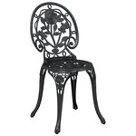 Set de Bistro de Jardin 3 Pièces en Aluminium Couleur Noir