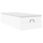 VidaXL Cadre de lit ottoman avec matelas blanc 80x200 cm similicuir