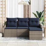 vidaXL Ensemble de canapé de jardin Gris polyrotin