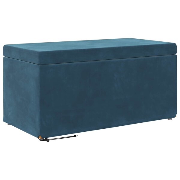 vidaXL Tabouret Bleu 81 x 41 x 40 cm Velours et Bois Composite