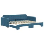 vidaXL Lit de jour avec lit gigogne bleu 90x200 cm velours