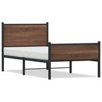 vidaXL Cadre de lit métal avec tête de lit et pied de lit 90x200 cm