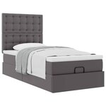 VidaXL Lit ottoman avec matelas gris 90x190 cm similicuir