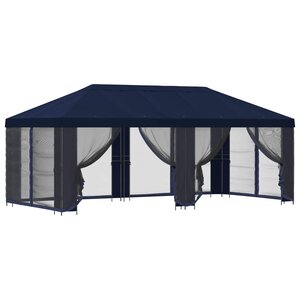vidaXL Gazebo avec murs latéraux 6 x 3 m Bleu Polyester et Acier 190