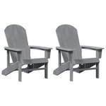 Chaises Adirondack vidaXL 2 Pièces Gris clair 74x82x90 cm HDPE