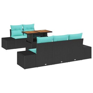 vidaXL Ensemble de salle à manger pour jardin 6 Pièces Noir et Sarcelle