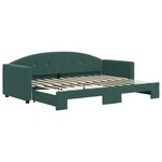 vidaXL Lit de jour avec gigogne sans matelas vert foncé 80x200 cm
