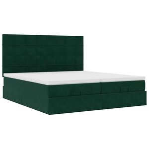 VidaXL Cadre de lit ottoman avec matelas vert foncé 180x200cm velours