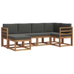 vidaXL Ensemble de canapés d'extérieur 6 Pièces Naturel et Anthracite