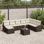 vidaXL Ensemble de Salle à Manger de Jardin de 8 Pièces avec Coussins Gris Rattan Poly